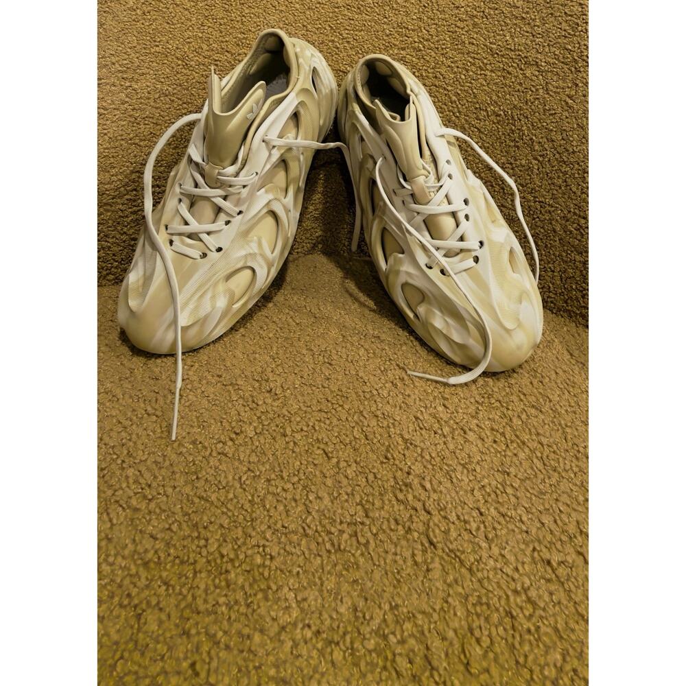 Adidas Beige White Camouflage Lace Up Men's Low Top Athletic Sneakers